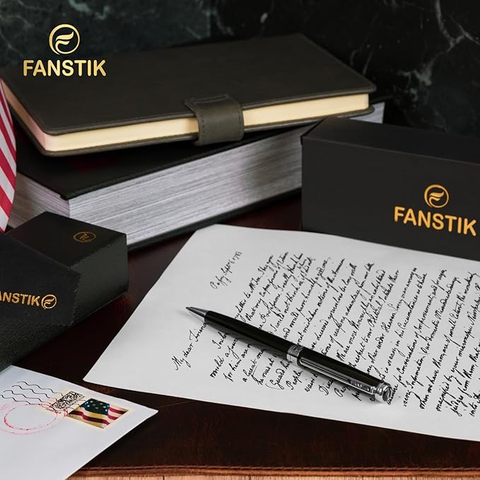 Black & Silver Luxury ballpoint Pen (Made In USA) fancy gift set for women, Chrome Finish, Professional executive pen gift set for men (Lux BallPoint Black-Silver)