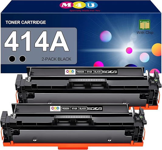 414A Black Toner Cartridges(with Chip) Compatible with 414A Toner Cartridges W2020A for Color Pro MFP M479fdw, M479fdn, M454dw, M454dn Series(2 Pack, Black)