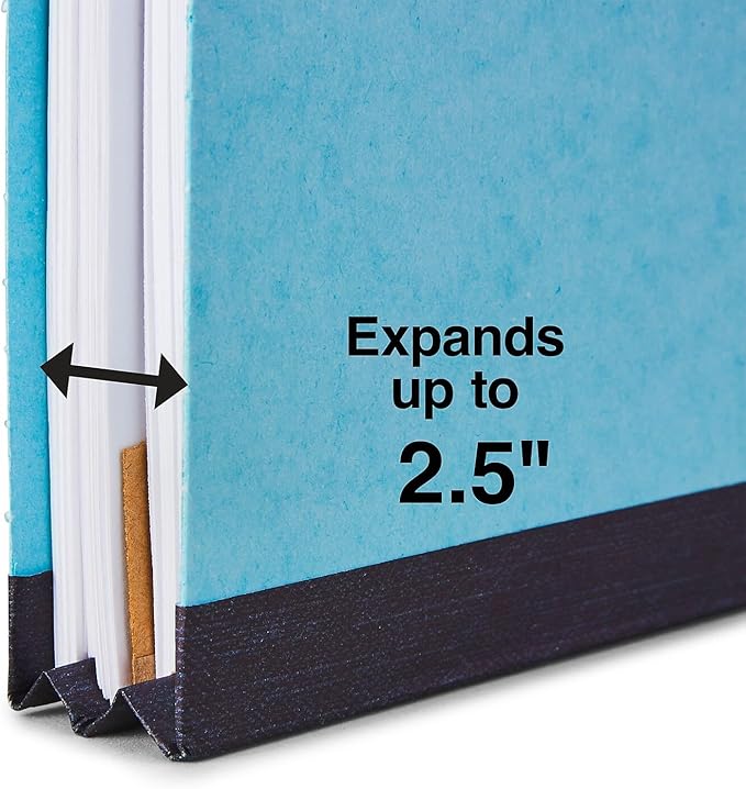Staples 614424 Pressboard Classification Folders 2/5 Top Tab LTR 1 Div Lt Blue 20/Bx