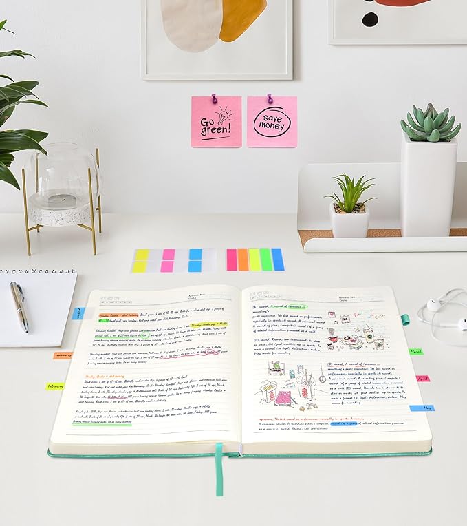 Lined Journal Notebook, 365 Pages B5 Large Journals for Writing Ruled Notebook, Hardcover Leather Journal for Women Men, Daily Notebook for Work, Note Taking, 100Gsm Thick Paper(7.6'' X 10'' Teal)