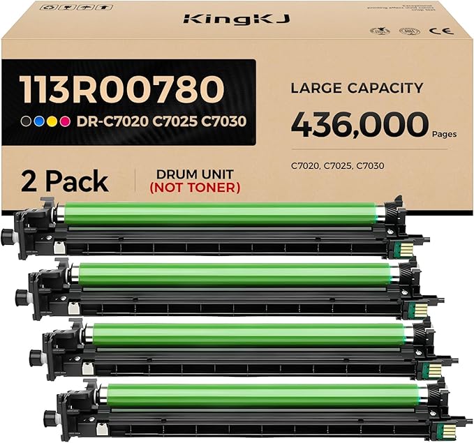 Versalink C7020 C7025 C7030 Drum Unit (Not Toner) 4-Pack High Capacity Replacement for Xerox 113R00780 Image-Drum Compatible with Xerox VersaLink C7020 C7025 C7030 Printer Black Cyan Magenta Yellow