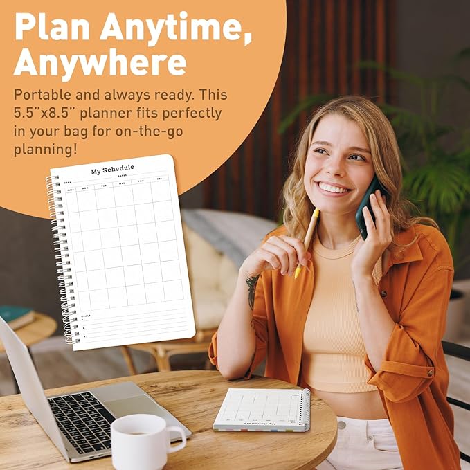 Sweetzer & Orange Academic Planner 2025-2026 – Student Planner for August 2025 to July 2026 – Weekly & Monthly Layout – Sturdy Cover & Stickers – Multicolor Stripes Design – 5.5” x 8.5”