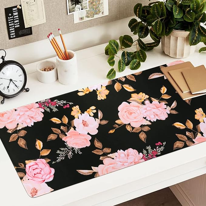 iCasso Keyboard Mouse Pad Set,Extended Gaming Mouse Pad + Keyboard Wrist Rest Support, Memory Foam, Easy Typing Pain Relief, 3Pcs (35.4×15.7 in) Large Ergonomic XXL Thick Mousepad Desk Mat