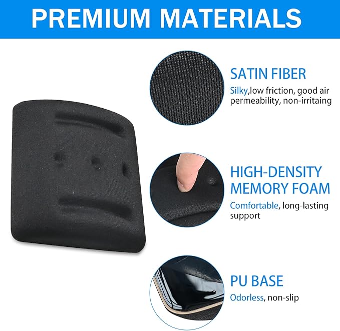 VAGAU Wrist Rests for Laptop, Wrist Support for Keyboard and Mouse, Ergonomic Memory Foam Wrist Pads for Laptop, Office, Computer, Comfortable Typing Wrist Pain & Carpal Tunnel Relief (Black)