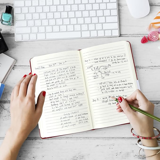 Coopay 24 Pack A5 Journal Notebooks Bulk, 160 Pages, 100GSM Thick Paper, 8.3 x 5.5 inch Hardcover Lined Leather Journals for Writing Office School Business,Bulk Notebook for Work Men Women (Red