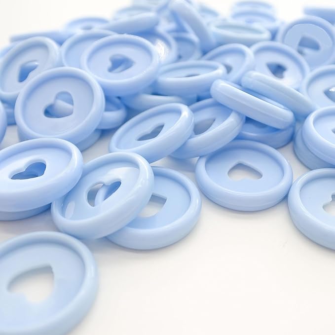 33pcs Discbound Discs 0.94 inch Binder Rings Heart Expansion Disc(33pcs Light Blue,0.94 inch/24 mm)
