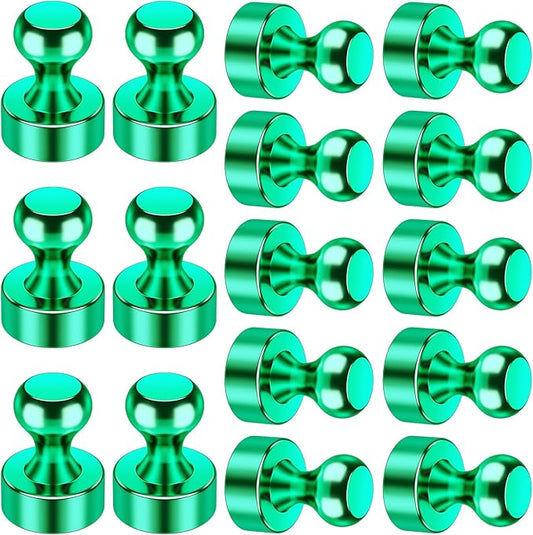 VNDUEEY 16 Pack Green Fridge Magnets, Strong Magnets for Whiteboard, Dry Erase Magnet, Small Magnet for Kitchen, Office, School, Locker, Map Decorative