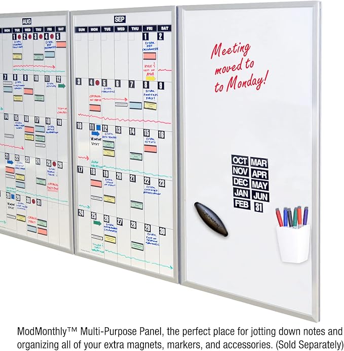 Ultimate Office Magnetic Dy-Erase Whiteboard Modular Monthly Planning Calendar (1 Each)