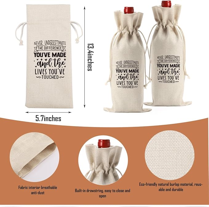 Funny Retirement Gifts for Woman Men Retirement Wine Gifts Bag Happy Retirement Party Decorations Retired Gifts Leaving Gifts for Coworker Nurse Teacher Boss Mother Father