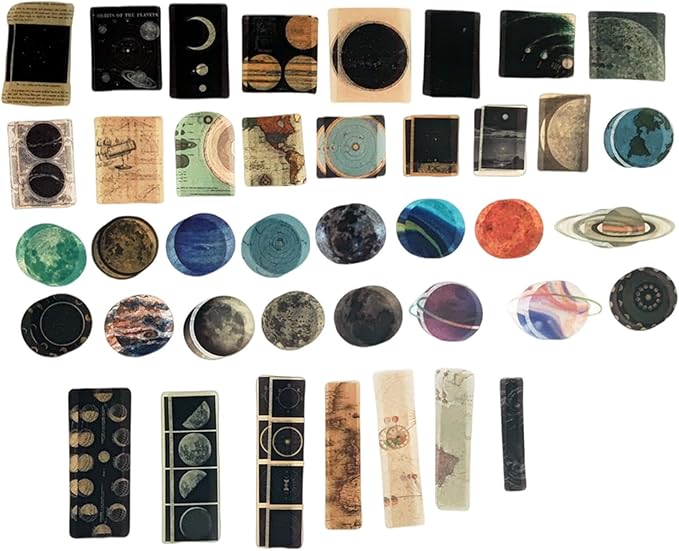200 Pieces Vintage Ephemera Scrapbooking Supplies Pack Scrapbook Paper Sticker Material Pack for Art Journaling Bullet Journals Planners Collage Decoupage Crafter Gifts (Planet)