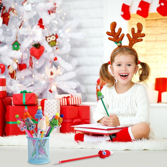 12 Pack Cute Doll Hat Pens, 12 Color Ballpoint Pens with Black Ink, Fun Cartoon Writing Pens for School Supplies, Party Favors, Christmas Gifts, Office & Stationery