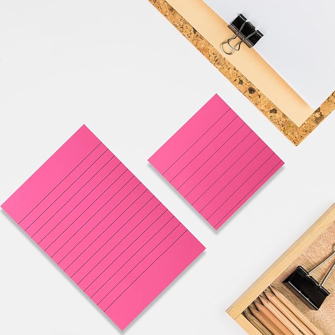 NatureTouch Lined Sticky Notes 6 Pads 3x3 and 4x6 inches Self-Stick Notes Pads with Power Sticking,Bright Ruled Post for School, Home, Office-Yellow