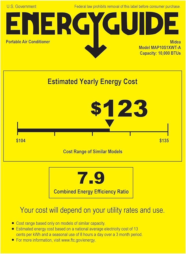 Midea MAP10S1XWT-A Air Conditioner, 14,000 BTU-Smart, Grey