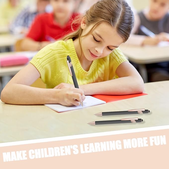 36 Pcs Blue Ink Ballpoint Pen with Stylus 2 in 1 Ballpoint Pen for Touch Screens School Office Coworkers (Gray Rose Gold)