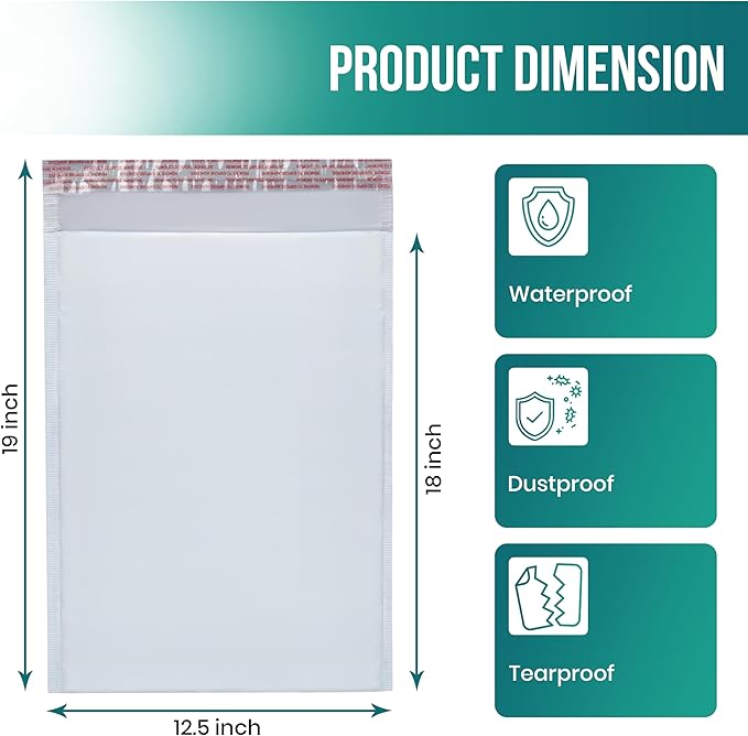 Levex - #6 12.5" x 19" [100 Pack] Poly Bubble Mailers, Padded Envelope Mailers, Packing Envelope & Mailing Bags for Shipping