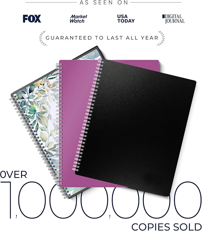 Ensight 2026 Appointment Book and Planner 8.5" x 11" Large Hourly Weekly Daily Schedule Book with Tabs, 15 Minute Time Slots, Black Calendar Organizer Jan 2026–Dec 2026 Appointment Planner - Black