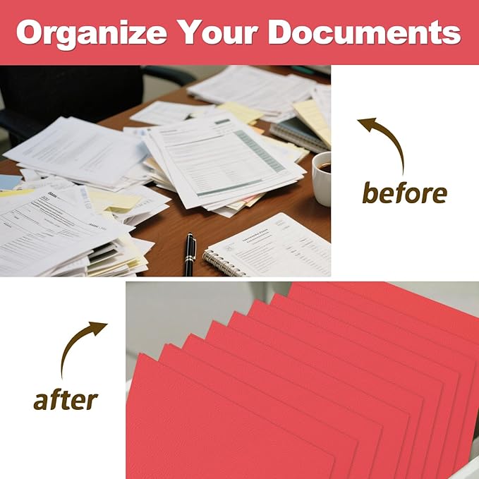 Folders with Pockets, LAYZZ 60 Pack Paper Pocket Folders, 2 Pocket File folders Fits Letter Size Paper, for School Office and Home (Red)