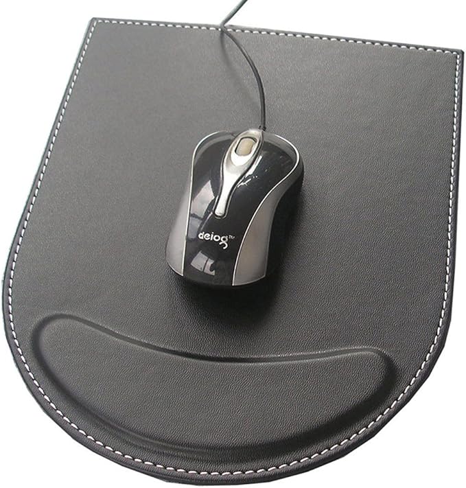 KINGFOM T31-6PCS/SET Office Desktop Decor Organizer Supplies Set PU Leather Remote Control Collection Holder, Pencil Box, Business Card Holder, Mouse Pad, Sticky Notes Paper and Dispenser