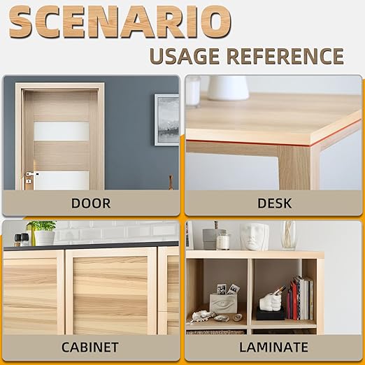 GSCIT Club Birch Edge Banding, 5/8 inch x 500ft roll of Wood Veneer Edge Banding Pre-glued Flexible, Wood Tape Banding for Cabinet Repair