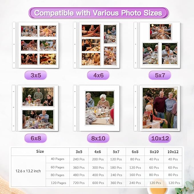 Popotop Photo Album Self Adhesive Scrapbook Album for 4x6 5x7 8x10 Pictures DIY Photo Book as Scrapbooking Supplies Kits, Birthday Gifts for Women Mom Wedding Baby Family Travel