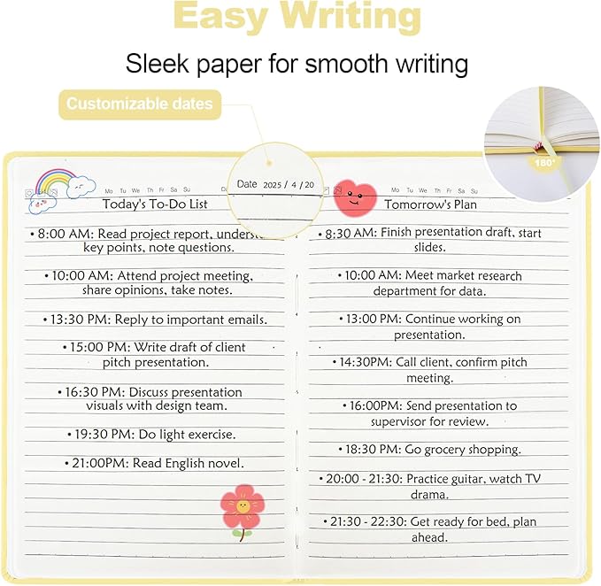 Lined Journal Notebooks for Writing, 100 GSM Thick Paper, 1 Pack Hardcover Notebooks, A5 College Ruled Notebook, Journaling Notebook for School/Travel/Office (Yellow- 1 Pack)