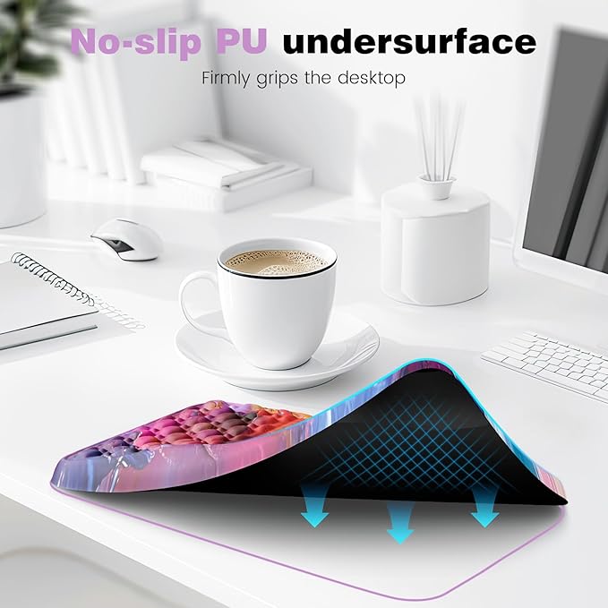 Ospelelf Mouse Pad with Wrist Rest Ergonomic Comfortable Pain Relief Mousepad Wrist Support for Computer Multicolored