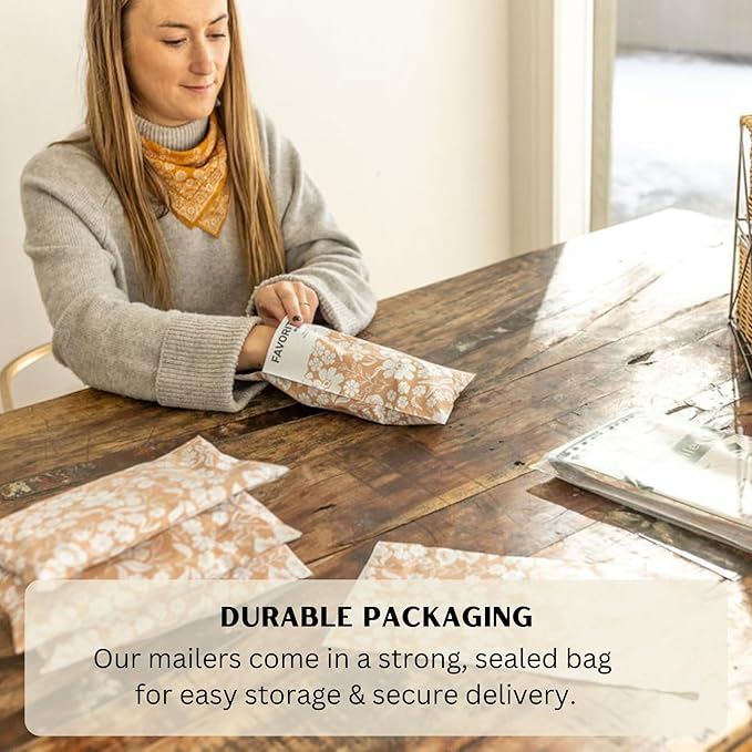 Poly Mailers 6x9 In 100 Pack Small Shipping Bags Strong Thick Mailing Envelopes | Self Sealing Adhesive | Waterproof & Tear Resistant | Small Business Packaging for Clothing - Floral Dusty Pink
