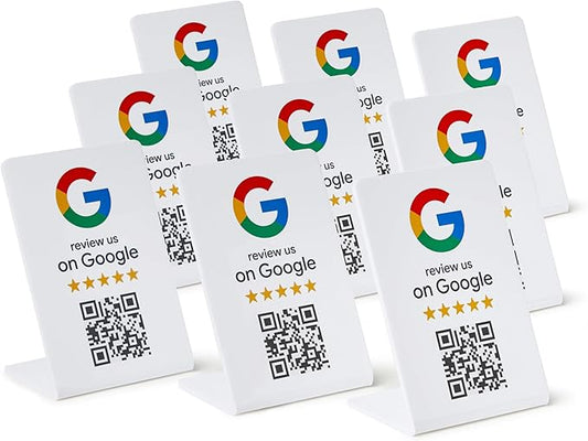 Google Review Stand - NFC & QR Code, Easy Setup, For All Businesses (10-Pack)