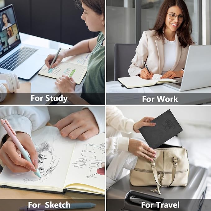 PERCUN Lined Journal Notebook for Men & Women, 160 Pages College Ruled Journal for Writing, A5 Hardcover Leather Notebooks for Work, School, Business, Travel, Daily Diary 5.9" x 8.5" - Navy