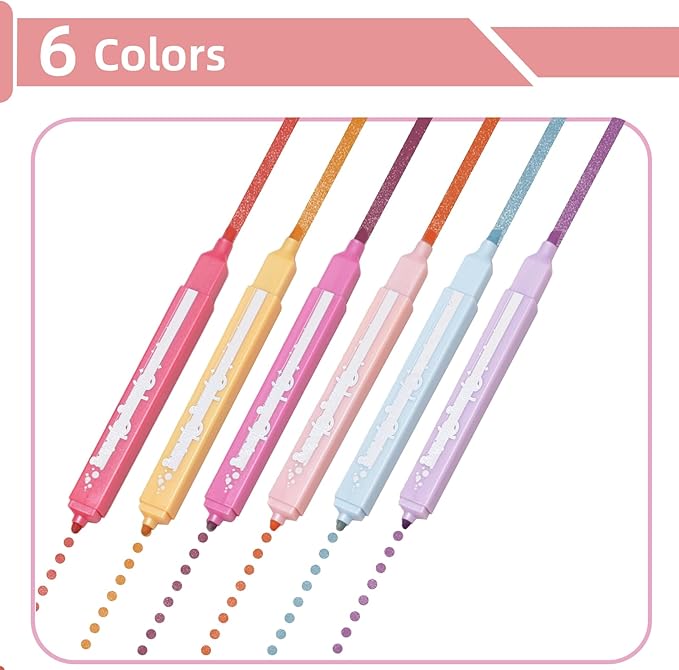 EooUooIP Aesthetic Highlighters, Dual Tip (Chisel & Dot) Cute Highlighter Assorted Colors, Pastel Bible Highlighters, Aesthetic Pink Highlighter Markers for Journal Planner, School Office Art Supplies