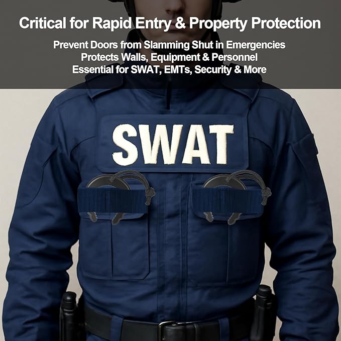 Door Jam for Law Enforcement Secure Entry Tool for Emergency, Delivery, or Construction First Responder Door Stopper Molle Compatible for Police, Firefighters, EMT（4 Pack）