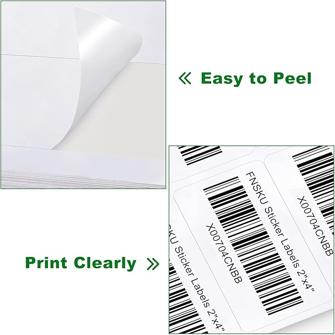 2x4 Shipping Address Labels, 500 Matte Printable Sticker Labels for Mailing Labels, Fragile Stickers, Product Sticker Making, 8.5 x 11 Label Paper for Lase Inkjet Printer, 10 Up Per Sheet, 50 Sheets