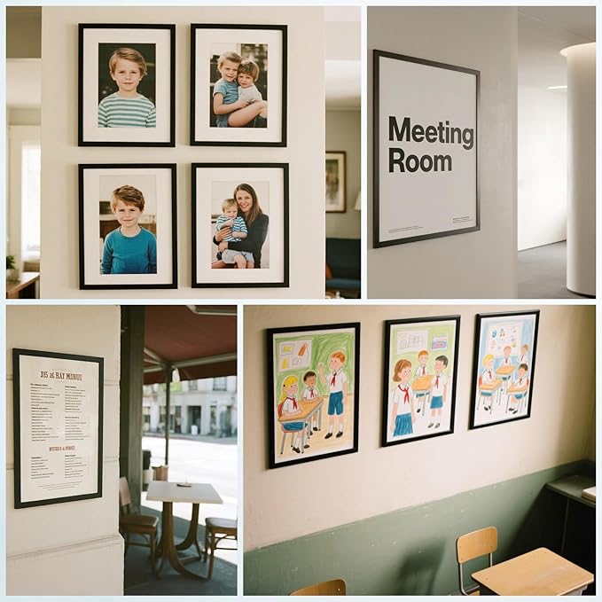 25 Pack Magnetic Sign Holder, 8.5in x 11in Self Adhesive Wall Mount Magnetic Document Holder, Magnetism Border Sign Holder with Transparent PVC Front Cover