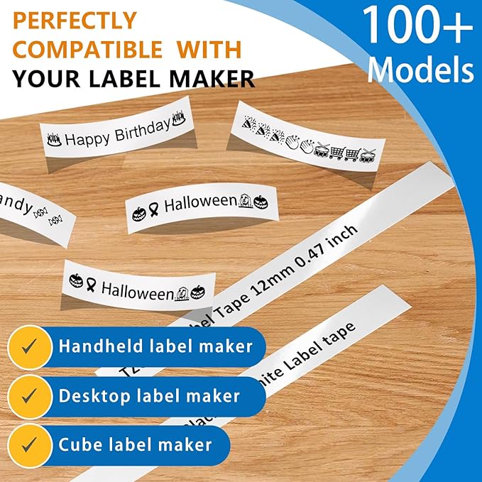 30-Pack Replacement for Brother P-Touch Label Tape TZe-231 TZ-231 TZe TZ Tape Laminated White Label Maker Tape Compatible with Brother Label Maker PT-D200 PT-D210 PTH100 PT-D400, 1/2" x 26.2'