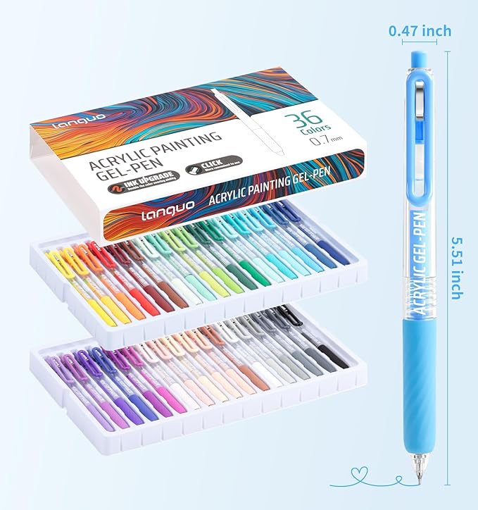 Gel Pens For Coloring, 54 Colors Retractable Colored Pens for Black Paper & White Paper, 0.7mm Fine Point Colorful Pens for Coloring, Writing, Drawing, Journaling, Note Taking, School, Office, Home