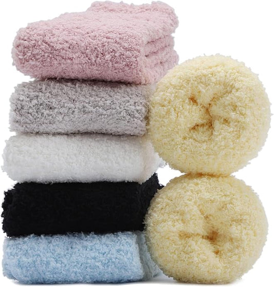 Womens Fuzzy Socks Microfiber Soft Cozy Warm Slipper Sleeping Winter Sock Fluffy Cabin Plush Stocking Stuffers