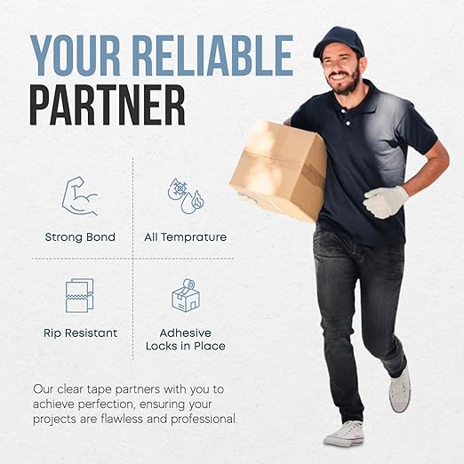 Heavy Duty Clear Packing Tape 1.8 Inch x 60 Yards. Bulk Package. Tough Transparent Packing Tape Refills for Shipping, Moving, Mailing, and All Box Types. Professional Grade.