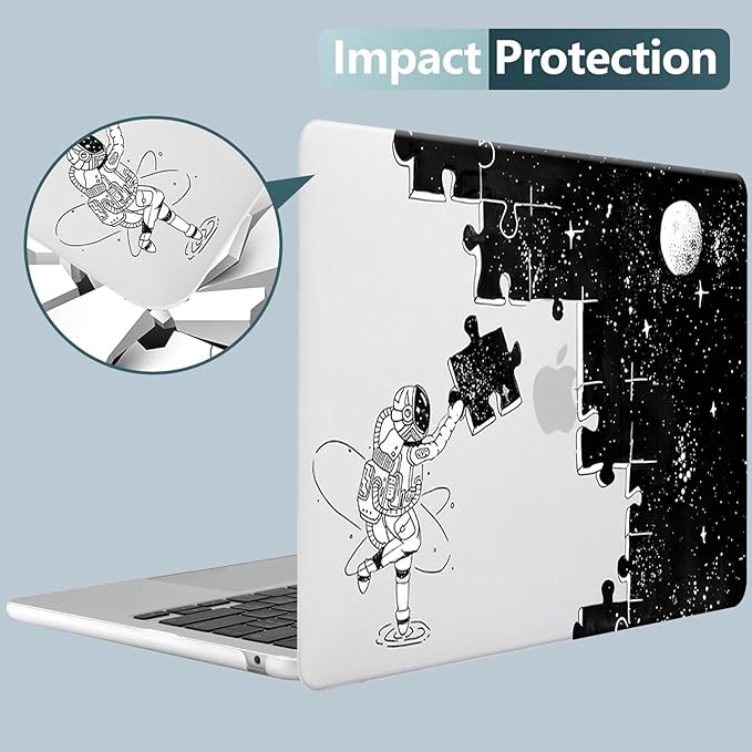 KEROM Compatible for MacBook Pro 14 Inch Case 2025-2021 M4 M3 M2 M1 Pro/Max Chip A3112 A3185 A3401 A2918 A2992 A2779 A2442, Cute Aesthetic Plastic Hard Shell & Keyboard Cover, Space Puzzle