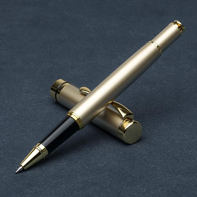 YIVONKA Personalized custom pen Luxury pens Free Engraving roller Ballpen,Ballpoint pen,office ballpoint pen, Black Ink,Gifts for Men,Women, Classy Gift Box (Gold)