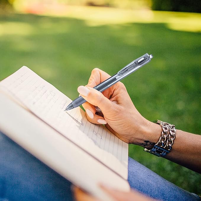 Aozora Black Gel Pens Fine Point Smooth Writing Pen 40 Pack Retractable Black Gel Ink Pen with Soft Grip 0.5mm Quick Dry Office School Supplies(20 Pens with 20 Refills)