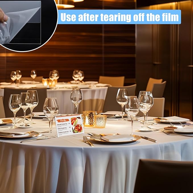 Slanted Back Acrylic Sign Holder,6 x 4 Clear Plastic Sign Holder,Paper Display Table Stand,Acrylic Stands for Display Frame,Flyer Holders for Office,Store,Restaurant- Horizontal(6 Pack)