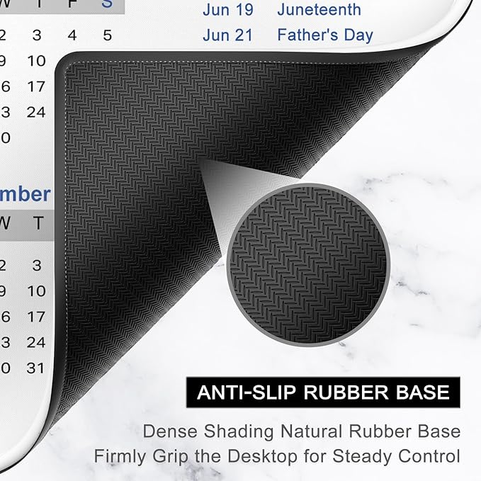 2026 Calendar Mouse Pad, Square New Year 2026 Mousepad 10.2 x 8.3 Inch, Stitched Edge Anti-Slip Waterproof Rubber Computer Mat for Office, Gaming, Laptop, New Year Office Supplies Gift, Green