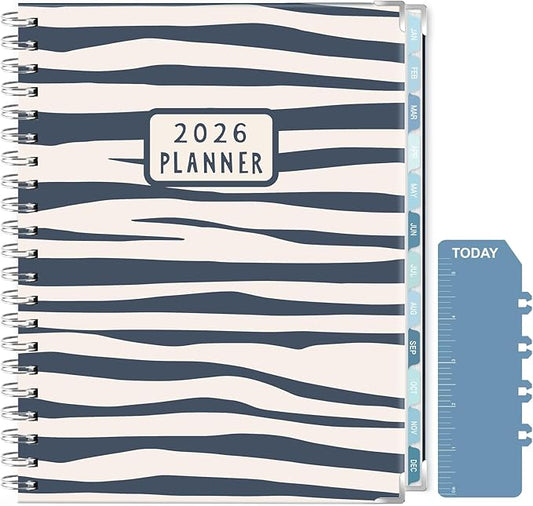 GuassLee Large 2026 Planner, Weekly and Monthly Planner from January 2026-December 2026, 8.5"x 11" Calendar Agenda Book with Back Pocket, Stickers for Home Office School Supply, Navy Blue