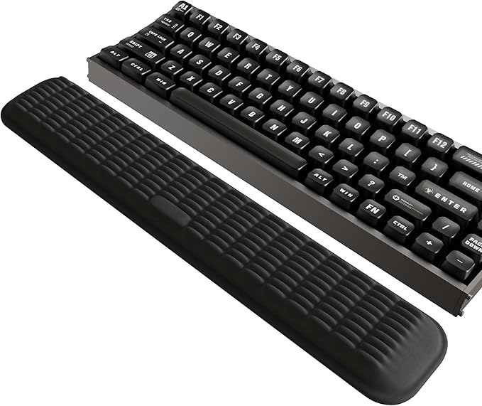 Mekass TKL Keyboard Wrist Rest, Super Soft Memory Foam Ergonomic Computer Wrist Support Pad, Comfortable Desk Wrist Cushion, Laptop Keyboard Arm Hand Rest for Wrists Pain Office Gaming Typing (Black)
