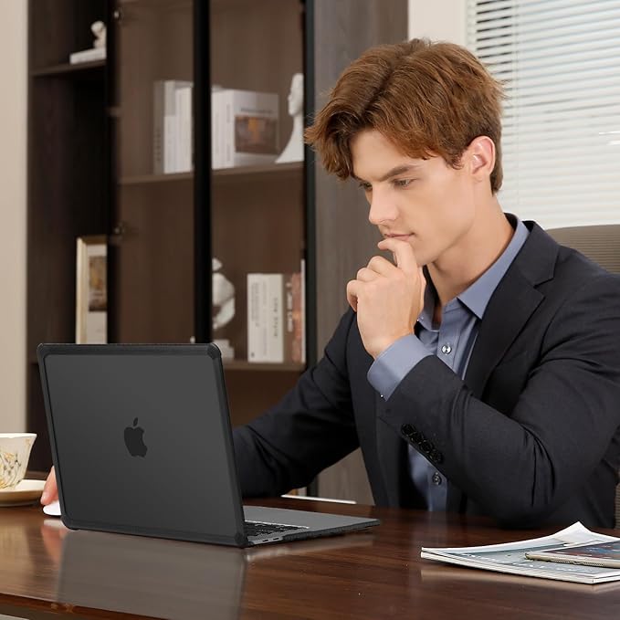 MOSISO Compatible with MacBook Pro 13 inch Case M2 2025-2016 A2338 M1 A2251 A2289 A2159 A1989 A1708 A1706, Anti-Cracking Heavy Duty Plastic TPU Bumper Hard Case&Keyboard Skin&Screen Film, Black