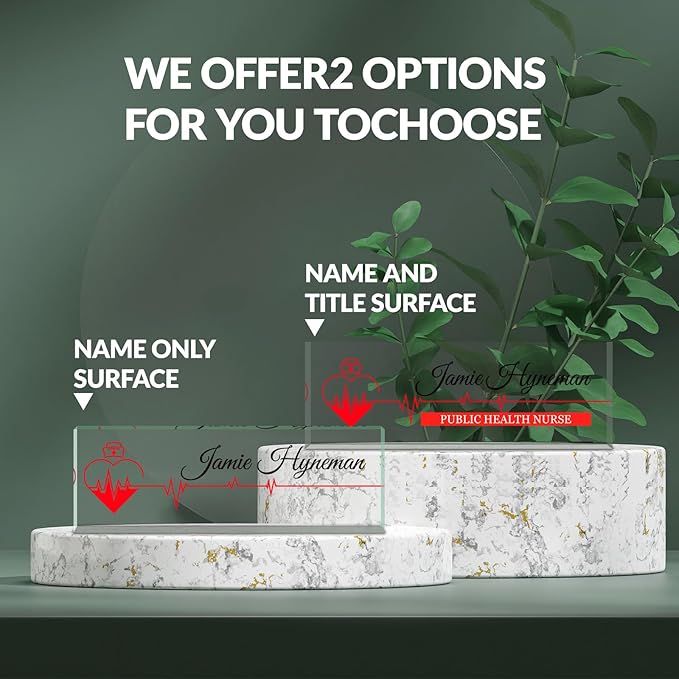 Desk Name Plate Personalized, Custom Name Plate for Desk, Acrylic Desktop Accessories, Office Gift & Decor for Women Men, Teacher Nurse Boss Employee Appreciation Gifts