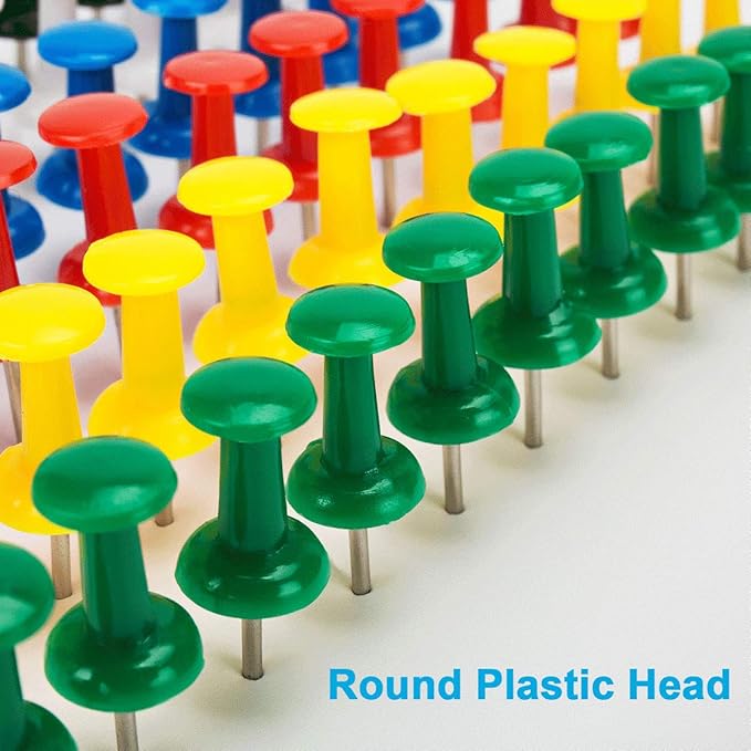 400Pcs Push Pins, Thumb Tacks for Bulletin Board, Stick Pins Thumb Tacks for Cork Board Wall Hangings, Office Tacks Color Pins for Desk Decor Organization (Assorted Colors)