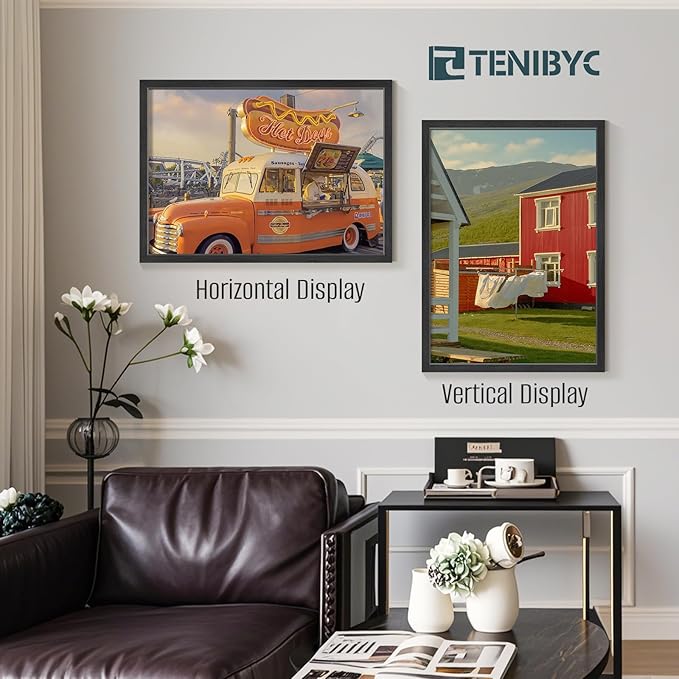 20x28 Picture Frames Set - 3 Pack - Black Solid Wood Poster Frame - Exclusive Woodgrain - Rooms, Offices, Gallery, Studio, and Hallway, Wall Display Decor