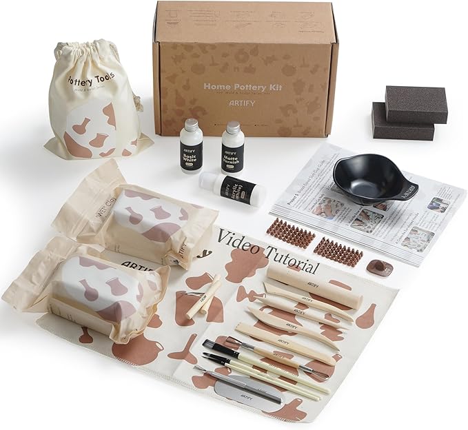 ARTIFY Air Dry Clay Kit for Adults, DIY Pottery Craft Airdry Tool Kit at Home, Art Hobby Clay Sculpting Modeling Making, Date Night Couples Family Beginners Birthday Gifts