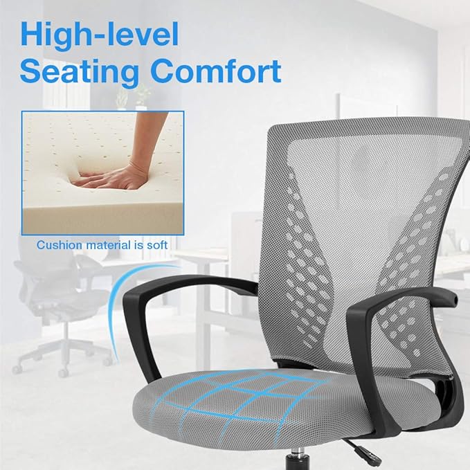 Drafting Chair Tall Office Chair Standing Desk Chair Adjustable Height with Arms Foot Rest Back Support Rolling Swivel Desk Chair Mesh Drafting Stool for Adults